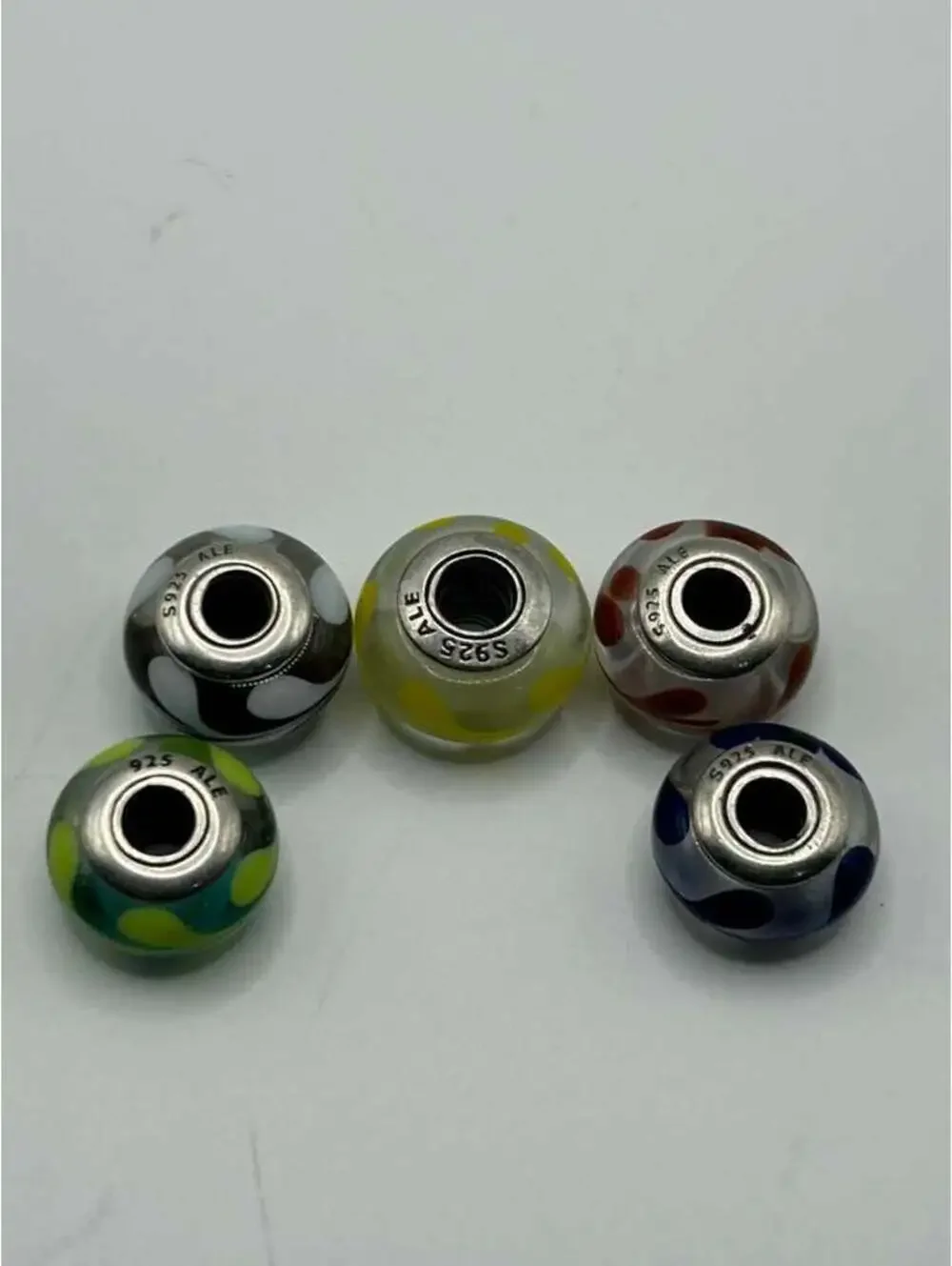 Auth. Pandora Murano Glass Charms Lot 5 S925 Beads